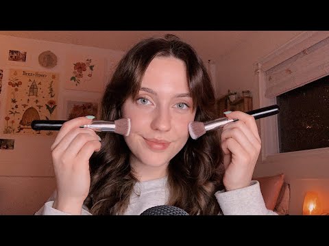 ASMR Personal Attention on Myself🦋💤 (face tracing & hair brushing)