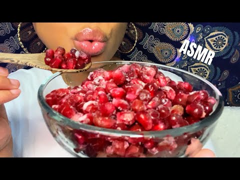 ASMR | Eating Frozen Pomegranate Seeds ❄️🥶