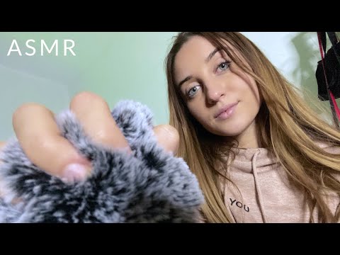 ASMR | Fluffy Mic Scratching and Whispering for Sleep