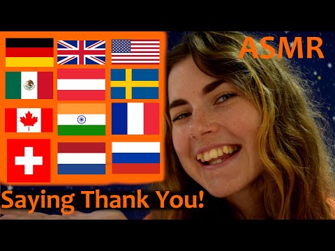 ASMR: Saying THANK YOU in 8 Different Languages to 12 Different Countries ~~With Hand Movements~~