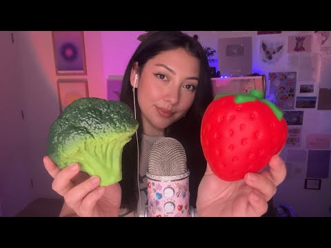 ASMR my squishy collection (2023) 🥦🍓🎂🍞🍄🥭🍉🎄🎃🍑🥑