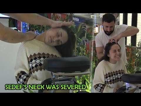 FEMALE SEDEF AND MEVLUT RELAX CHAIR MASSAGE + CRACK + Asmr back, neck, head, ear, arm, palm massage