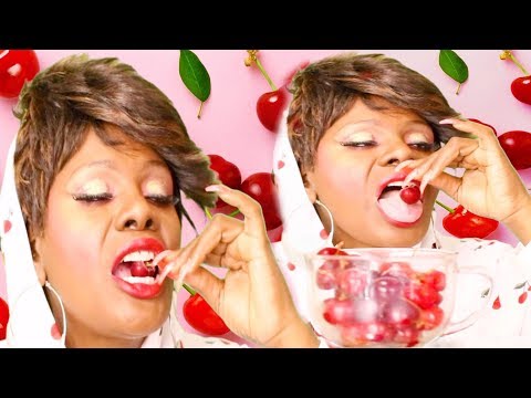 Frozen Cherries ASMR Eating sounds Like Snow Ft Clicks