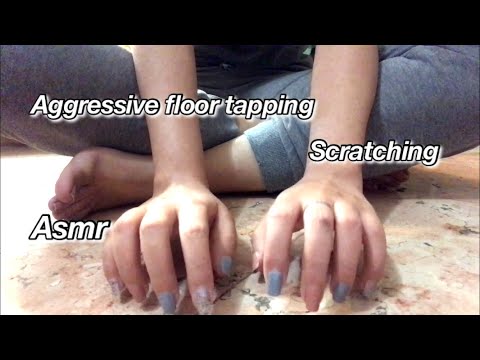 ASMR fast and aggressive floor tapping and scratching (No talking)