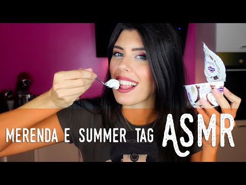 ASMR ita - 🍧 MERENDA + Summer Tag (Whispering ed Eating Sounds)