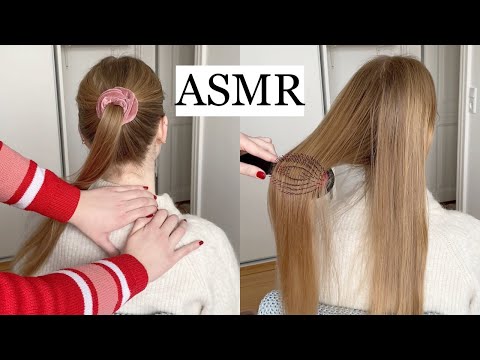 ASMR | Pampering My Friend 🌷 (hair play, hair brushing, spraying, massage, no talking)