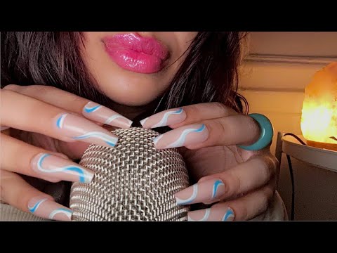 ASMR~ Brain Melting WET Mouth Sounds + Tapping w/ LONG Nails (No Talking except Intro)