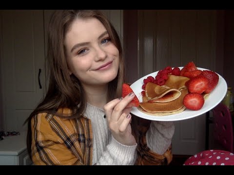 🥞ASMR- Lofi Pancake eating with Raspberries and Strawberries- INTENSE MOUTH SOUNDS🥞