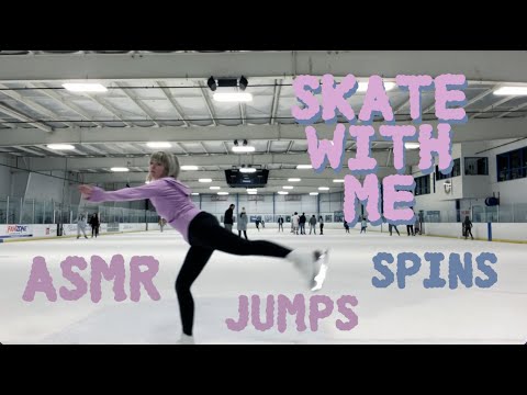 ASMR skate with me ❄️⛸ - ice scratching sounds/ rink atmosphere 🤍 (spins, waltz jumps)