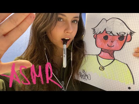 ASMR 10 minute fast drawing your portrait (accidental style asmr with soft speaking)