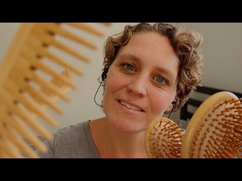 ASMR Wooden Brush Sounds and Brushing Your Hair | Personal Attention