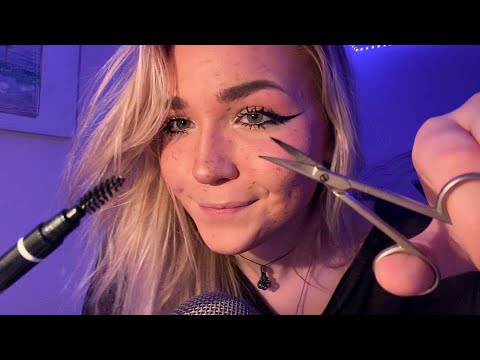 ASMR Doing Your Eyebrows RP *personal attention, layered sounds*
