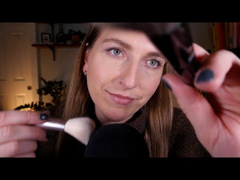 ASMR for relaxation | brushing your face & the mic 😴✨ (gentle & sleepy)