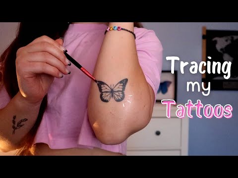 [ASMR] TRACING MY TATTOOS 🦋 | Ich zeige dir meine Tattoos + Bedeutung | ASMR Marlife