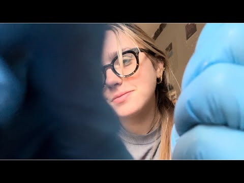 asmr touching your face w/ gloves (uncut asmr) oil + lots of chatting