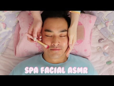 [ASMR] Sleep Inducing Tingly Spa Facial w/ Sounds | Scalp Massage, Hair Combing, Glove Sounds
