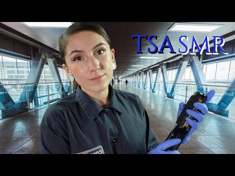 TSA Agent ASMR (It's My First Day) | Pat Down | Going Through Suitcase | Folding Clothes 🛫💼