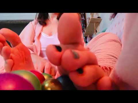 ASMR bare feet & toes playing with balls