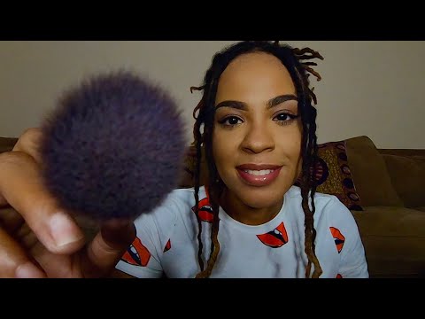 Whispering Random Jamaican Facts while Brushing your Face - ASMR Personal Attention