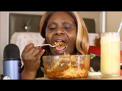 Big Bowl Spaghetti ASMR Eating Sounds