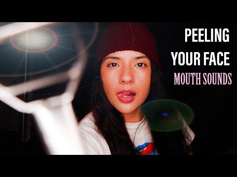 ASMR PEELING YOUR FACE | INTENSE MOUTH SOUNDS TO HELP YOU SLEEP