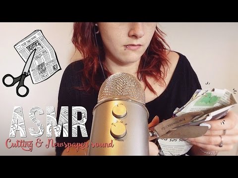 ASMR Français ~FAQ~ cutting & newspaper sound / Découpage, ciseaux, papier, tapping