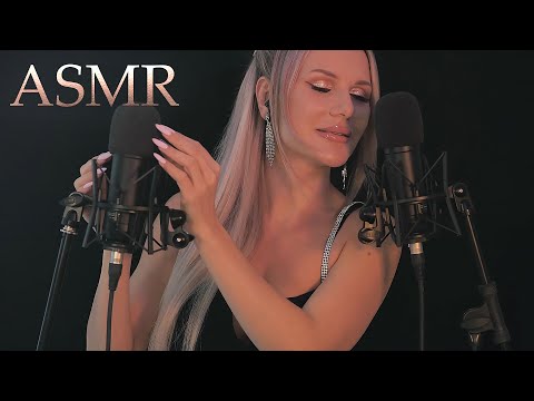ASMR ❤ Slow Ear - to - Ear Whispering & Gentle Mics Scratching, Ambience Sounds for Deep Sleep 😴✨😴