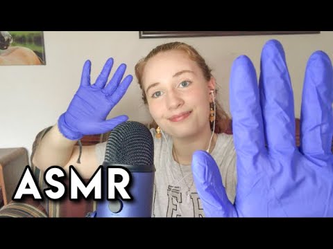 ASMR Latex Gloves 💙 Face Touching + Hand Sounds