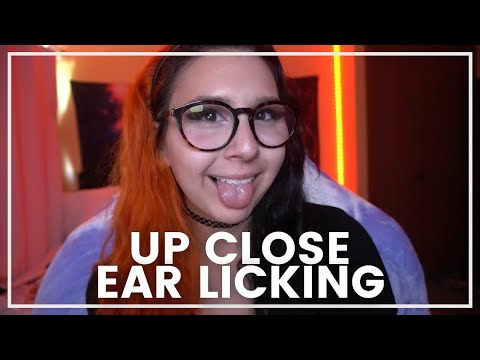 ASMR Up Close Ear Licking, Ear Eating, & Kissing