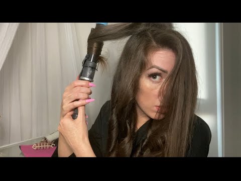 non-whispering hairstyling ASMR | blow drying, brushing, curling hair RELAXING sounds