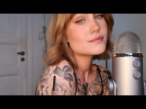 Tracing my tattoos and Repeating the word tattoo Asmr