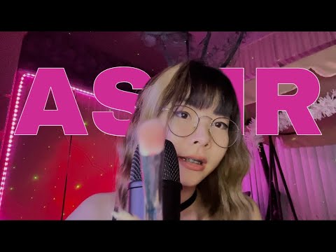 ASMR 🌹 Trigger words,Mic brushing,Face brushing | Thai