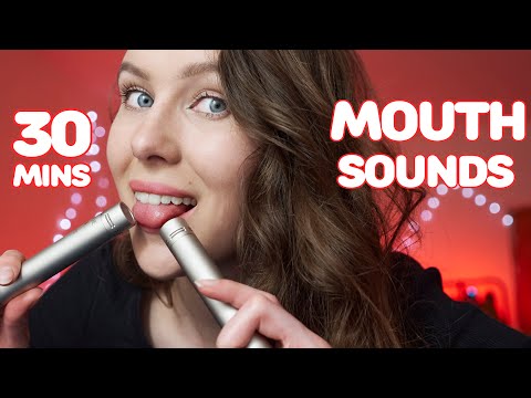 ASMR | 30 mins of pure and sensitive mouth sounds ( tk tk, wet/dry, tongue fluttering, whispering )