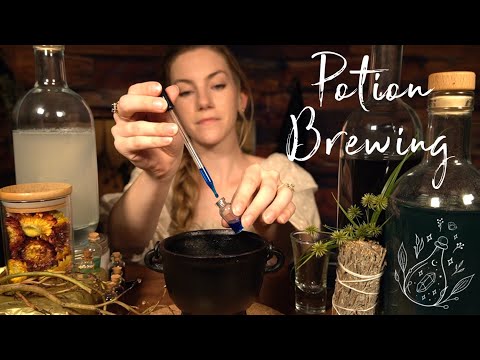 ASMR | An Evening of Potion Brewing | Fantasy Roleplay, Tapping, Mortar and Pestle, Soft Spoken