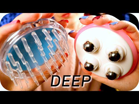 ASMR Brain~Melting Scalp & Ear Massage (NO TALKING) Head Scratching & Deep Sounds for Sleep & Study