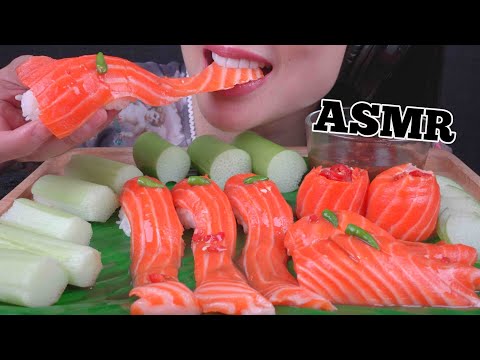 ASMR EATING SUSHI THAI STYLE WITH CHILI (EATING SOUND) | NO TALKING | SAS-ASMR