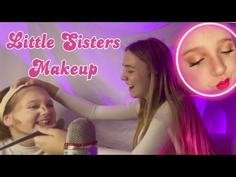 ASMR| Doing Makeup on my little Sister 💗💕🌸 #barbie #asmr #siblings