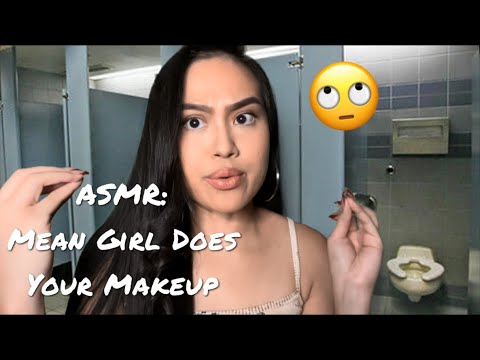 ASMR: Mean Girl In Class Does Your Makeup In The Bathroom | Fast and Aggressive | Gum Roleplay