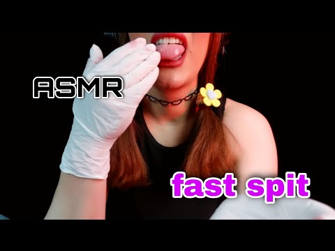 asmr fast and aggressive spit painting with latex gloves ,mouth sounds no talking 👄 💯 😴