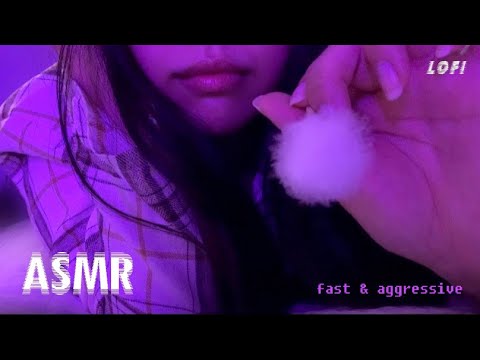 ASMR | fast, aggressive scratching and tapping lofi asmr