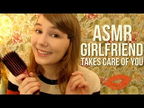 ASMR | Girlfriend Takes Care of You After Long Day ❤ Hair Brushing, Singing, Kisses, Hugs, Rain