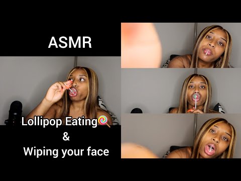 [ASMR] Lollipop Eating 🍴🍭 Wet Mouth Sounds 💦