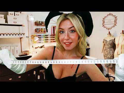 ASMR BUNNY GIRL MEASURES YOU 🐰 | Costume Fitting Roleplay