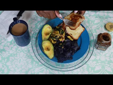 Stir Fry Cabbage Brown Sugar Boars Head Toast ASMR Eating Sounds