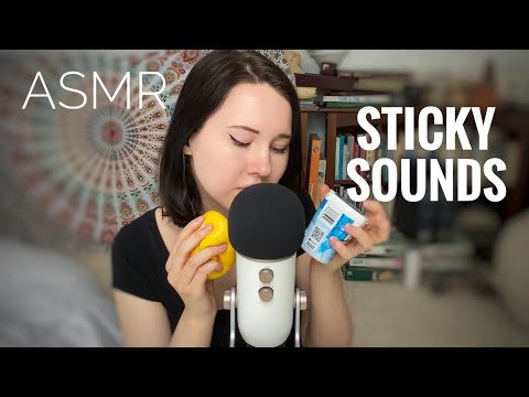 ASMR~Sticky Sounds For Instant Tingles (gum chewing, tape, sticky toy)