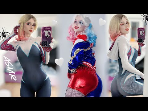 ASMR | Gwen Stacy Spidergirl VS Harley Quinn 🕷️🃏 Cosplay Role Play