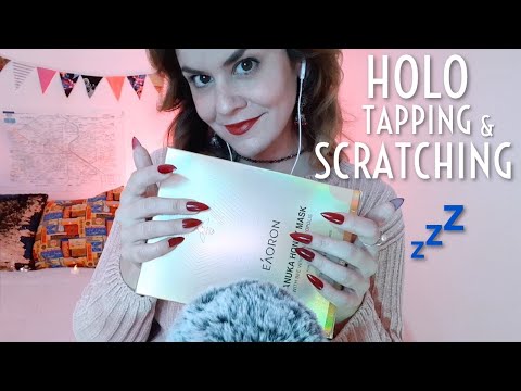 ASMR tapping and scratching w/long nails (Holo, Cute Sparkly Objects, Whispers) 💤