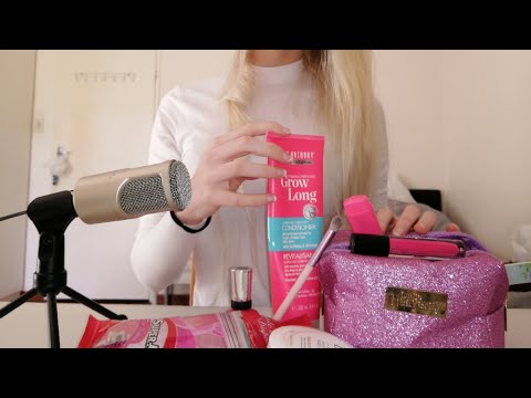 🌺ASMR Pink Triggers💕Tapping and Scratching/ No Talking