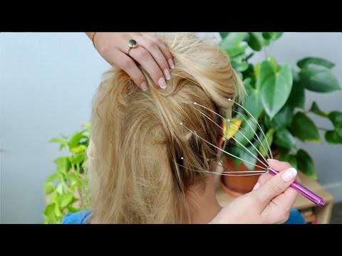 ASMR | Scalp massage ~instant head tingles~ 😴 (close up, massage tool, hair sounds) *whispered*