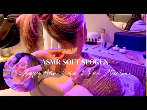 ASMR Soft Spoken Nape Attention, Wooden Brushes and Scalp Massage For a Good Sleep.
